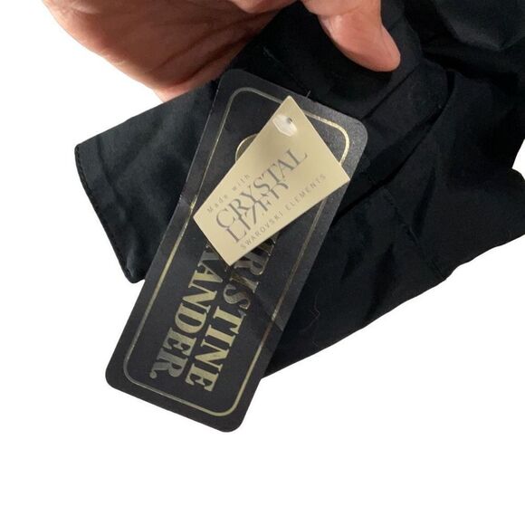 Christine Alexander Embroidered Black Zip Front Long Sleeve Embellished Shirt M - Picture 9 of 11